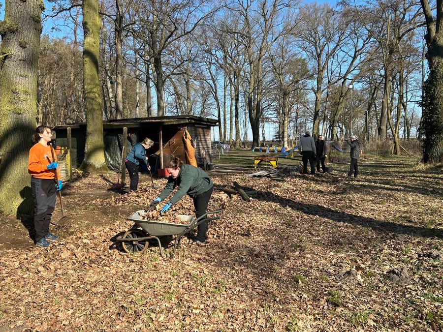 Arbeitseinsatz auf dem Vereinsgelände des Schönfließer HSC 19